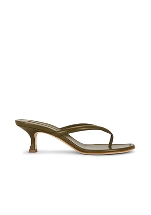 Manolo Blahnik Paterno 50 Sandal in Dark Khaki - Olive. Size 39.5 (also in ).