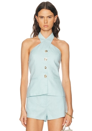 Shani Shemer Mia Top in Aqua Blue - Blue. Size S (also in XS, M, L).
