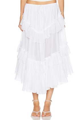 Chloe Tiered Maxi Skirt in Iconic Milk - White. Size 40 (also in 38).