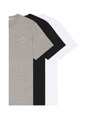 Moncler Short Sleeve Tee 3 Pack in Multi - Multi. Size M (also in L).