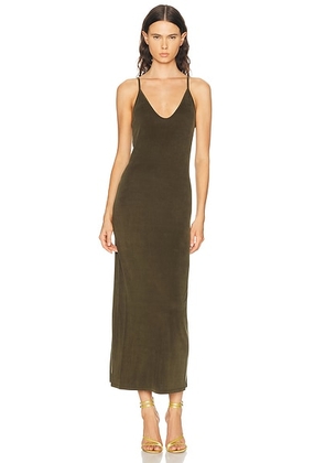 TOM FORD Washed Jersey Tank Dress in Olive Black - Green. Size 40 (also in ).