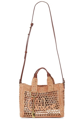 Chloe Summer Banana Small Tote in Summery Beige - Pink. Size all.