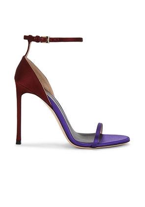 TOM FORD Satin Ankle Strap Sandal in Prism Violet & Pomegranate - Purple,Red. Size 36 (also in 37, 38).