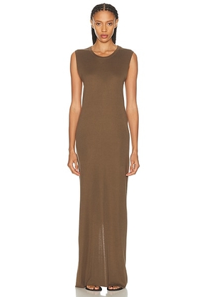 The Row Oiva Dress in Nut Brown - Brown. Size L (also in ).