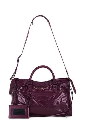 Balenciaga Le City Medium Bag in Plum & Biscuit - Purple. Size all.
