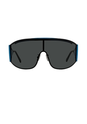 Loewe Signature Sunglasses in Shiny Black  Blue  & Smoke - Black. Size all.