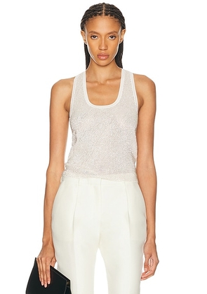 Ralph Lauren Collection Racer Back Tank Top in Lux Cream - Cream. Size XS (also in ).