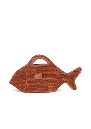 Staud Cleo Fish Tote Bag in Tabac - Cognac. Size all.