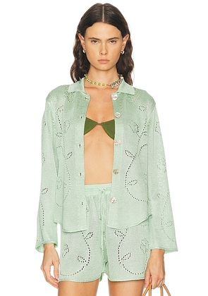 Calle Del Mar Ivy Long Sleeve Shirt in Eucalyptus - Green. Size M (also in L).