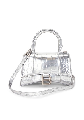 balenciaga Balenciaga XS Hourglass Top Handle Bag in Silver - Metallic Silver. Size all.