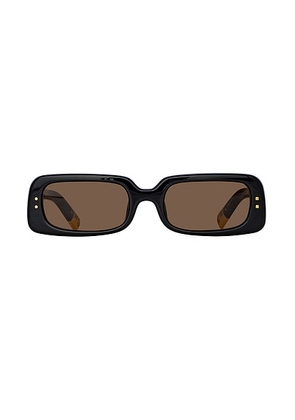 JACQUEMUS Jac47 Sunglasses in Black  Yellow Gold  & Brown - Black. Size all.