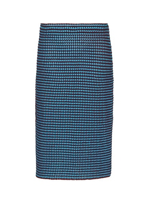 ALAÏA Crochet Skirt in Bordeaux & Bleu Vif. Size 36 (also in ).