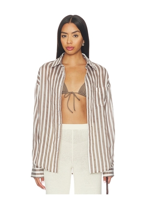 ALL THE WAYS Minnie Button Down Top in Neutral. Size XS. Also in XXS, S, M, L, XL.