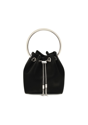Jimmy Choo Black Cotton Shoulder Bag