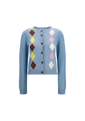 Ganni Blue Cotton Cardigan - L