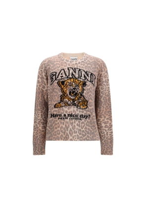 Ganni Beige Wool Oves Aries Sweatshirt - L