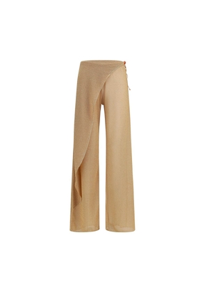 Oséree Gold Polyamide Casual Pants - M
