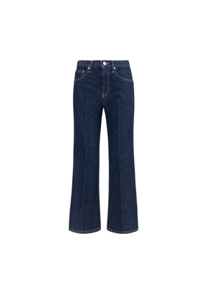 Khaite Blue Cotton Flared Jeans - 27