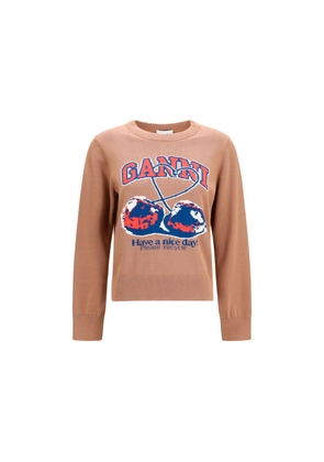 Ganni Beige Cotton Sweatshirt - L