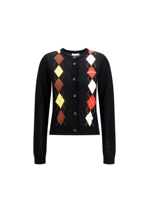 Ganni Black Cotton Cardigan - L
