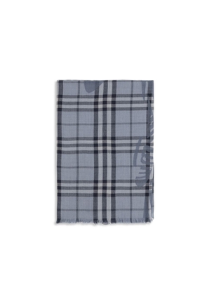 Burberry Blue Wool Oves Aries Foulard
