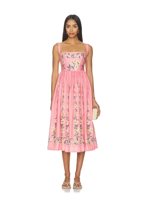 Agua by Agua Bendita Mielero Midi Dress in Pink. Size XS. Also in S, M, L, XL.