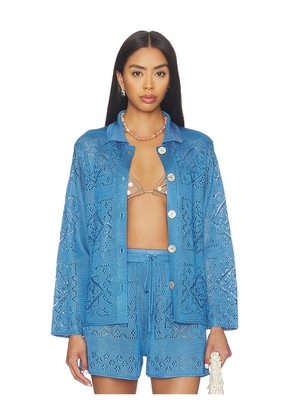Calle Del Mar Handkerchief Long Sleeve Shirt in Blue. Size XS. Also in S, M, L.