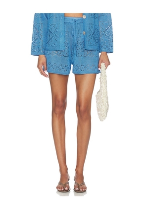Calle Del Mar Handkerchief Short in Blue. Size XS. Also in S, M, L.