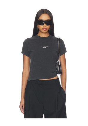 Alexander Wang Shrunken Tee With Logo Print in Black. Size XS. Also in S, M.