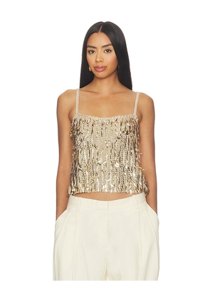 Alice + Olivia Nicolette Allover Sequin Tank in Metallic Gold. Size XS. Also in S, M, L, XL.