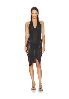 HAELO Fringe Mini Dress in Black. Size S. Also in XS, M, L.