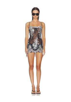 HAELO Metallic Slip Dress in Black. Size S. Also in M, L, XL.