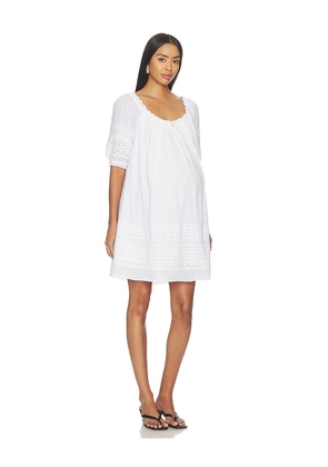 HATCH The Lottie Secret Nursing Mini Dress in White. Size XS. Also in S, M, L, XL.