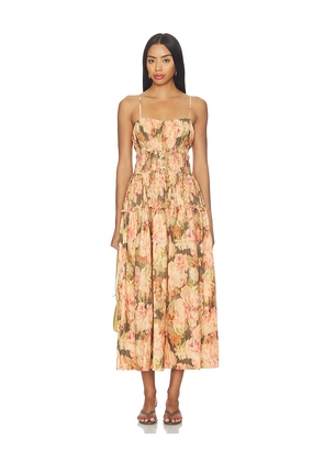 Juillet Amelia Midi Dress in Orange. Size XS. Also in S, M, L.