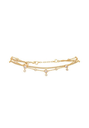 Lovers and Friends Cecelia Anklet in Metallic Gold.