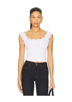 LNA Cassidy Lace Ribbed Tank in White. Size S. Also in XS, M, L, XL.