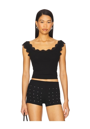 LNA Cassidy Lace Ribbed Tank in Black. Size M. Also in S, XS, L, XL.