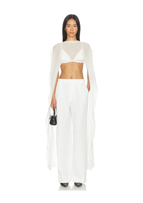 Nonchalant Label Chiara Silk Bra & Top Set in Ivory. Size S. Also in XS, M, L.