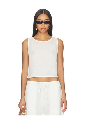 LESET Daniel Crop Sleeveless Crew in White. Size XS. Also in S, M, L, XL.