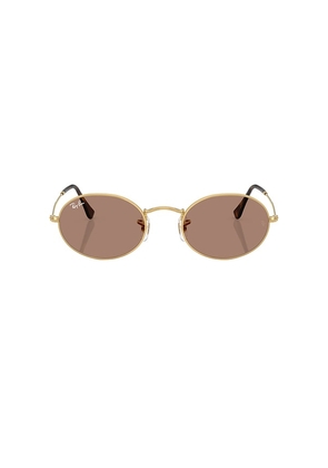 Ray-Ban Oval Sunglasses in Metallic Gold.