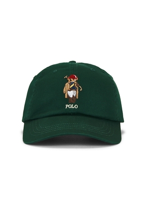 Polo Ralph Lauren Cotton Twill Novelty Bear Sport Cap in Green.