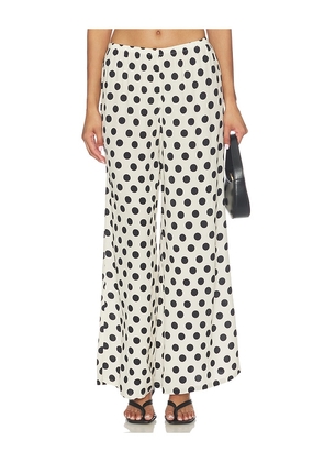 SIMONMILLER Nella Crepe Wide Leg Pant in Black,White. Size XS. Also in S, M, L, XL.