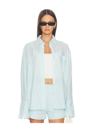 SNDYS Amren Shirt in Baby Blue. Size XXS. Also in XS, S, M, L, XL, XXL.