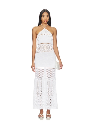 retrofete Perette Crochet Dress in White. Size XXS. Also in XS, S, M, L.