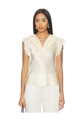 Ulla Johnson Ilyana Sleeveless Silk Top With Lace Up in Ivory. Size 00. Also in 0, 2, 4, 6, 8, 12.