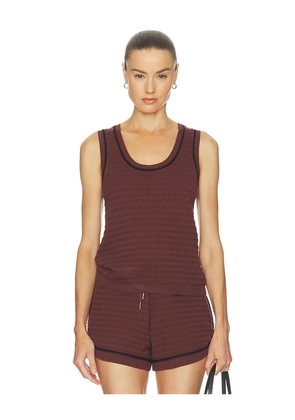 Varley Gideon Knit Tank in Brown. Size S. Also in XXS, XS, M, L, XL.