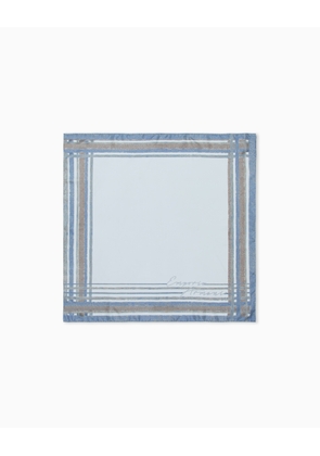 Pure silk foulard with a frame print