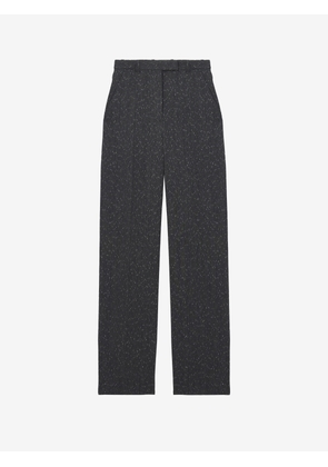 McQueen Flecked Pinstripe Tailored Trousers - Grey - Women - 8