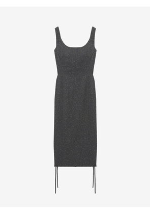 McQueen Corset Lace Flecked Pinstripe Pencil Dress - Grey - Women - 8