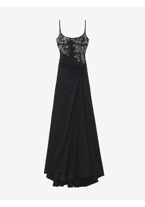 McQueen Floral Embroidery Evening Dress - Black - Women - 12